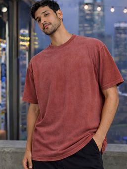 IZF - Maroon Acid Wash Men T-Shirt