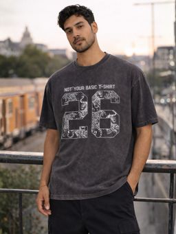 IZF - Grey Acid Wash Men T-Shirt