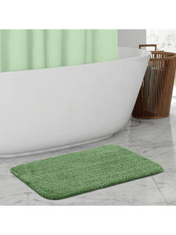 OBSESSIONS - Polyester Solid Bath Mat (L)60 X (W)40 cm Green