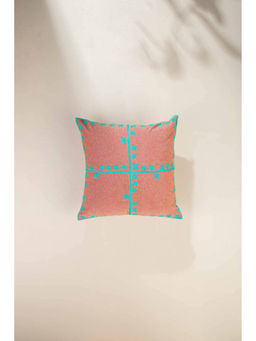 Freedom Tree - Clover Woven Cotton Passion Coral Cushion Cover (16x16 inches)