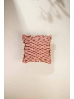 Freedom Tree - Ooty Geo Weave Cotton Red Earth Cushion Cover (16x16 inches)