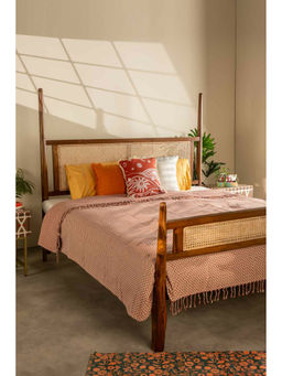 Freedom Tree - Ooty Geo Cotton Red Earth Bedcover