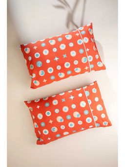 Freedom Tree - Celestial Sky Cotton Amber Orange Pillow Cover Set