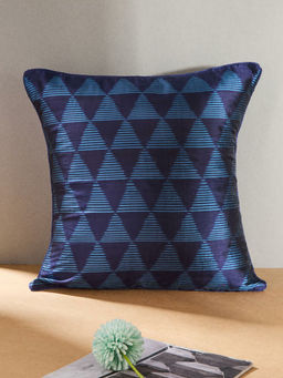 Fabindia - Blue Silk Woven Ikat Cushion Cover (16x16 inches)