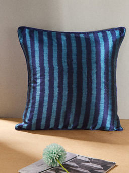 Fabindia - Blue Silk Woven Ikat Cushion Cover (16x16 inches)