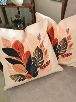 Akira Furnishings - Orange Bloom Cushion Cover (Pack of 5) (16x16 inches)