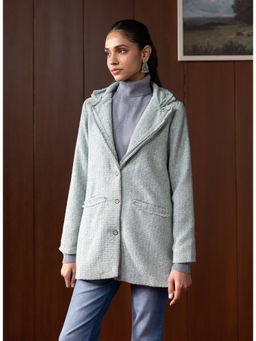 Lakshita - Mint Green Tweed Coat