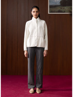 Lakshita - Grey Fleece Collared Jacket