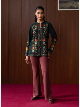 Lakshita - Green Embroidered Cord Jacket