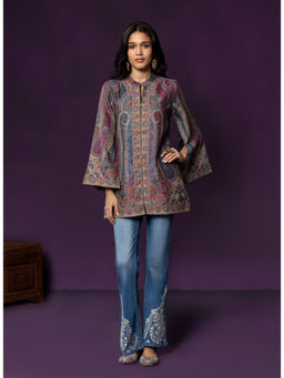 Lakshita - Teal Jamadar Cape Jacket