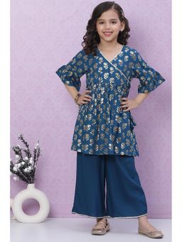 Biba - Girls Teal Printed Salwar (Set of 2)