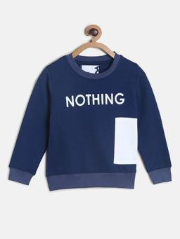 Tales & Stories - Boys Navy Blue Cotton Poly Printed Sweatshirt