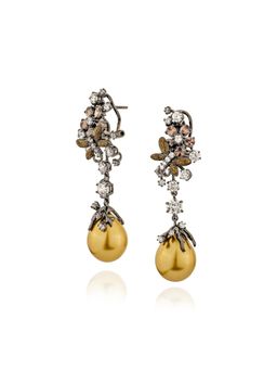 MISS JO - Gold Gilded Garden Dangler Earrings
