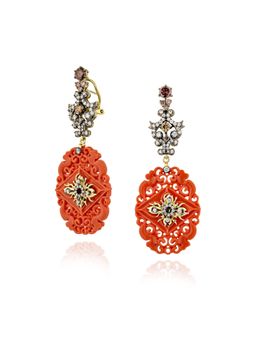 MISS JO - Orange Garden Luster Dangler Earrings
