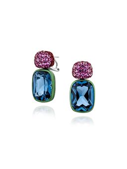 MISS JO - Blue and Pink Starlit Glam Dangler Earrings