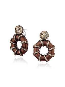 MISS JO - Brown Aurora Whirl Dangler Earrings