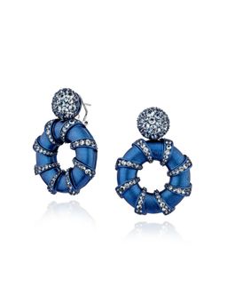 MISS JO - Blue Aurora Whirl Dangler Earrings