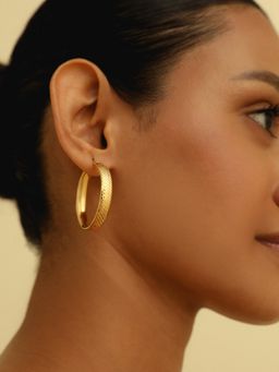 MISS JO - Heirloom Large Gold Plating Hoop Earrings