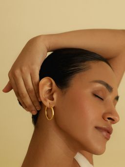 MISS JO - Timeless Medium Gold Plating Hoop Earrings