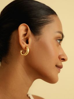MISS JO - Chunky Gold Plating Small Half Hoop Earrings