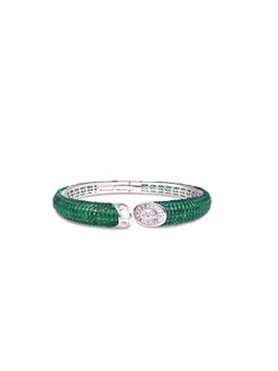 MISS JO - Green Twilight Enchantment Silver Cuff