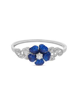 MISS JO - Blue Enchanted Grove Blossom Silver Cuff