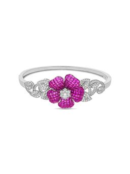 MISS JO - Pink Enchanted Grove Blossom Silver Cuff