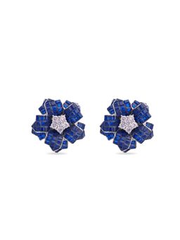 MISS JO - Blue Starlit Blossom Silver Stud Earrings