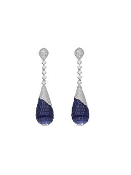MISS JO - Blue Twilight Vine Silver Dangler Earrings