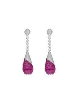 MISS JO - Pink Twilight Vine Silver Dangler Earrings