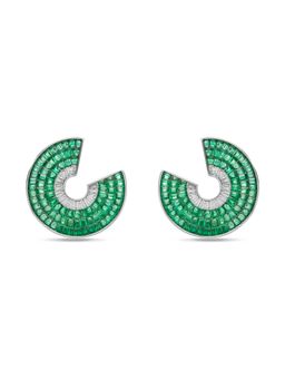 MISS JO - Green Mystic Woodland Circlets Silver Stud Earrings