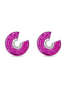 MISS JO - Pink Mystic Woodland Circlets Silver Stud Earrings