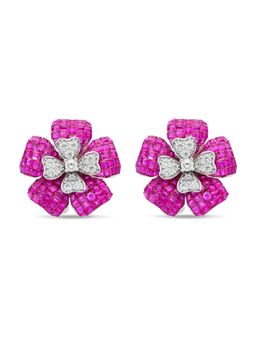 MISS JO - Pink Blooming Euphoria Silver Stud Earrings