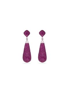 MISS JO - Pink Enchanted Dewdrop Silver Dangler Earrings