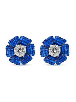 MISS JO - Blue Faerie Forest Silver Stud Earrings