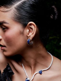 MISS JO - Blue Circle Of Life Silver Stud Earrings