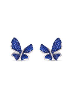 MISS JO - Blue Mystical Butterfly Silver Stud Earrings