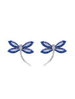 MISS JO - Blue Woodland Dragonfly Silver Stud Earrings