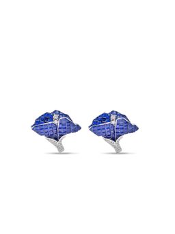 MISS JO - Blue Moonlit Willow Silver Stud Earrings