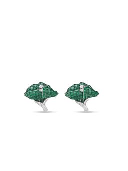 MISS JO - Green Moonlit Willow Silver Stud Earrings