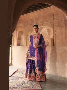 Sheetal Batra - Purple Short Kurta with Sharara and Dupatta