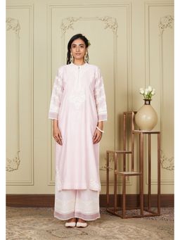 Sheetal Batra - Pearl Blush Long Kurta with Palazzo and Dupatta
