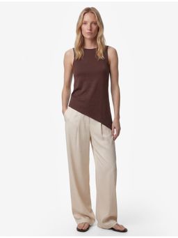 Koton - Sleeveless Satin Top - Brown