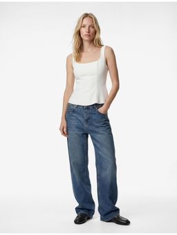 Koton - Sleeveless Peplum Top - White