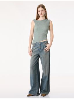 Koton - Sleeveless Top - Green