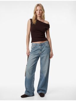Koton - Off Shoulder Neck Top - Brown