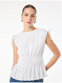 Koton - Bow Detail Sleeveless Top - White