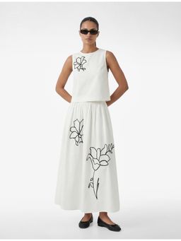 Koton - Floral Crop Top - Off White