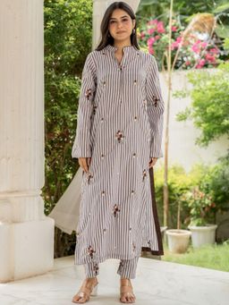 HOUSE OF JAMOTI - Hazal Brown Striped Co-Ord Set