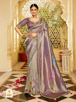 KRISHREE - Orange Miracle Tissue Saree